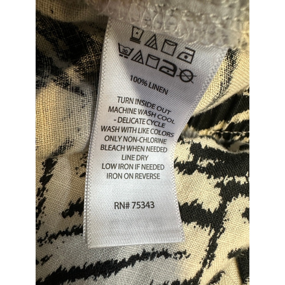 Cynthia Rowley 100% Linen Wide Leg Crop Pants Leaf Tropical Print Plus Size 1X - Picture 10 of 12